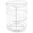 Rotating Cosmetics Storage Rack Table Red Skin Care Products Large Capacity